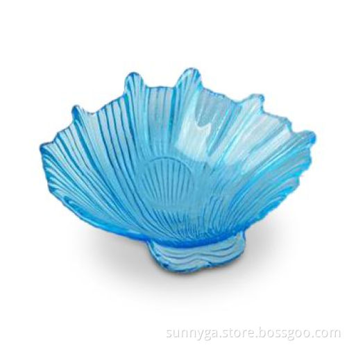 Colorful Glass Plates with Seashell Shape and 3cm Height